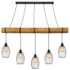 Globo Berti lámpara colgante industrial alargada para comedor y cocina 5 luces E27 140 cm