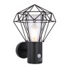 Globo Horace aplique exterior decorativo de pared moderno E27 con jaula geométrica