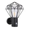 Globo Horace aplique exterior decorativo de pared moderno E27 con jaula geométrica