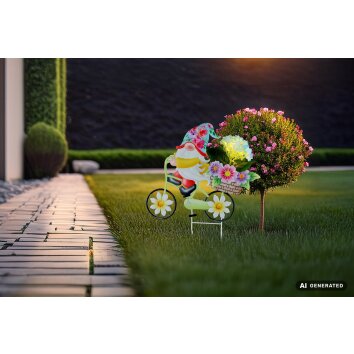 Globo SOZWE enano en bicicleta lámpara solar LED con 20 LEDs para jardín 3000 Kelvin 6 Watt