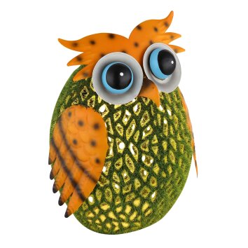 Globo figura solar búho decorativa LED con interruptor para jardín exterior 6W 3000K