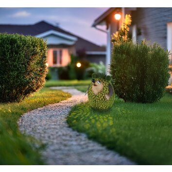 Globo figura de erizo lámpara solar de jardín LED decorativa para caminos 3000 K
