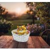 Globo Solar lámpara solar para jardín con gato en cesta de flores LED 8 luces