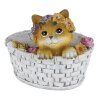 Globo Solar lámpara solar para jardín con gato en cesta de flores LED 8 luces