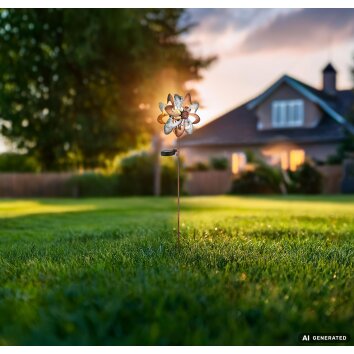 Globo ROSALI lámpara solar de jardín LED para caminos flor decorativa 6 W 3000 K