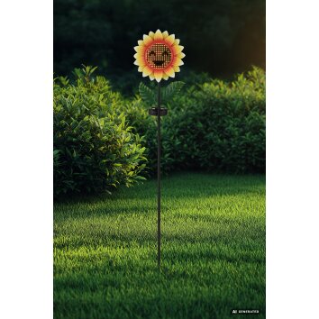 Globo CORALIE girasol estaca solar decorativa para jardín 200 LED 3000 K 6 W