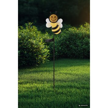 Globo CORALIE baliza solar de jardín con estaca LED figura de abeja para exterior