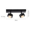 SCHÖNER WOHNEN-Kollektion KULU LED foco de techo de 2 luces orientable para salón