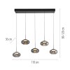 SCHÖNER WOHNEN-Kollektion SIA lámpara colgante LED 5 luces 3000 Kelvin 950 lúmenes 6 vatios