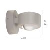SCHÖNER WOHNEN-Kollektion CHIA LED aplique de pared de 2 luces 3000 K 220 lm 2 W