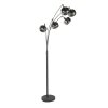 Steinhauer Lámpara de pie moderna Bambus, cinco luces arqueadas orientables para leer