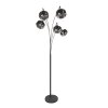 Steinhauer Lámpara de pie moderna Bambus, cinco luces arqueadas orientables para leer