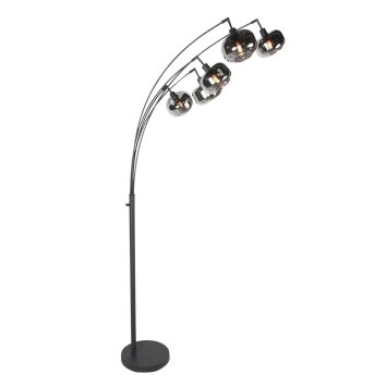 Steinhauer Lámpara de pie moderna Bambus, cinco luces arqueadas orientables para leer