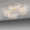 Leuchten Direkt, plafón LED PEBBLES moderno, con formas ovaladas blancas y memoria