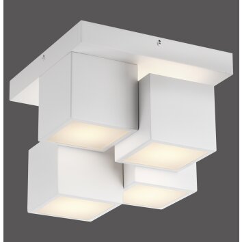 Leuchten Direkt plafón LED TETRIS blanco, con módulos cúbicos y luz cálida, 3000 Kelvin