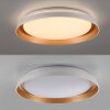 Leuchten Direkt Plafón LED redondo SATI con memoria, latón y luz cálida de 3000 Kelvin