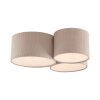 Leuchten Direkt Plafón de techo DURO, 3 pantallas cilíndricas beige, 3000 Kelvin cálidos