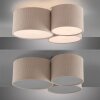 Leuchten Direkt Plafón de techo DURO, 3 pantallas cilíndricas beige, 3000 Kelvin cálidos