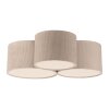 Leuchten Direkt Plafón de techo DURO, 3 pantallas cilíndricas beige, 3000 Kelvin cálidos