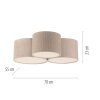 Leuchten Direkt Plafón de techo DURO, 3 pantallas cilíndricas beige, 3000 Kelvin cálidos