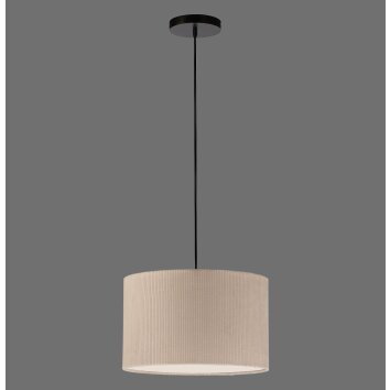 Leuchten Direkt lámpara colgante DURO con pantalla cilíndrica beige acanalada, regulable