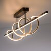Leuchten Direkt Plafón LED Emanda moderno, curvas color latón, luz cálida 3000 Kelvin