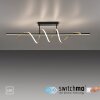 Leuchten Direkt Plafón LED Emanda moderno, curvas color latón, luz cálida 3000 Kelvin