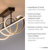 Leuchten Direkt Plafón LED Emanda moderno, curvas color latón, luz cálida 3000 Kelvin