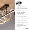 Leuchten Direkt Plafón LED Emanda moderno, curvas color latón, luz cálida 3000 Kelvin