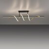 Leuchten Direkt Plafón LED Emanda moderno, curvas color latón, luz cálida 3000 Kelvin