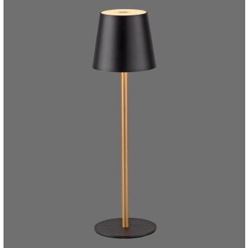 Leuchten Direkt lámpara de mesa LED EURIA, pantalla negra, memoria, luz cálida 3000 Kelvin