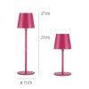 Leuchten Direkt lámpara de mesa BOTERIA rosa, pantalla orientable, LED 3000 Kelvin cálida