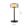 Paul Neuhaus lámpara de mesa RIKA LED, pantalla cilíndrica, memoria, 3000 Kelvin cálida