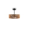 Reality Ventilador de techo Smillum con luz, pantalla trenzada cruda y mando a distancia