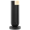 Brilliant lámpara de mesa Sayu LED cilíndrica, pantalla negra, 2700 Kelvin blanco cálido
