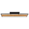 Brilliant Plafón rectangular LED Thunder con panel de madera oscura, luz cálida a 3000 Kelvin