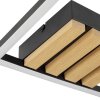 Brilliant plafón cuadrado LED Calma con listones de madera, luz cálida de 3000 Kelvin