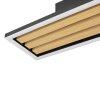 Brilliant Leuchten plafón LED Calma, lamas de madera oscura, 3000 Kelvin blanco cálido