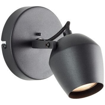 Brilliant Foco de pared Vertino, cabeza cónica orientable, 3000 Kelvin blanco cálido
