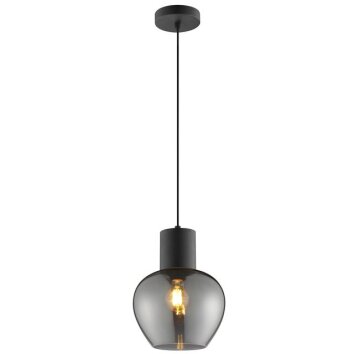 Brilliant lámpara colgante Ligari moderna con pantalla de vidrio ahumado en forma de gota