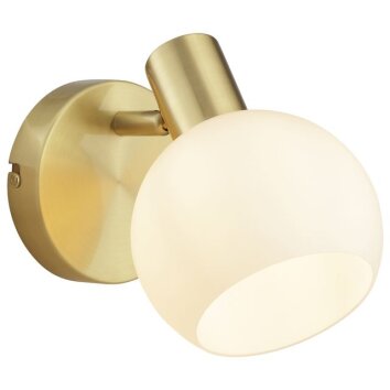 Brilliant Leuchten foco de pared Cony orientable, pantalla redonda de vidrio blanco
