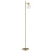 Brilliant Leuchten Lámpara de pie Cony con pantalla esférica blanca, foco orientable