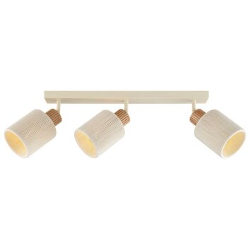 Brilliant Foco de techo Arlo, 3 cabezales orientables y pantallas cilíndricas beige