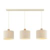 Brilliant Leuchten Lámpara colgante lineal Arlo con 3 pantallas cilíndricas beige