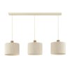 Brilliant Leuchten Lámpara colgante lineal Arlo con 3 pantallas cilíndricas beige