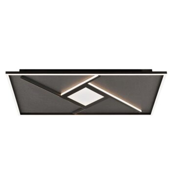 Brilliant Plafón LED Hardy, líneas cruzadas, regulable, memoria, luz cálida 2700 Kelvin