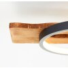 Brilliant Leuchten plafón alargado LED Pirus con memoria y base de madera oscura