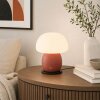 Brilliant lámpara de mesa Dupos con forma de seta, base roja, LED cálida de 2700 Kelvin