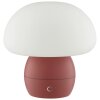 Brilliant lámpara de mesa Dupos con forma de seta, base roja, LED cálida de 2700 Kelvin