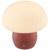 Brilliant lámpara de mesa Dupos con forma de seta, base roja, LED cálida de 2700 Kelvin